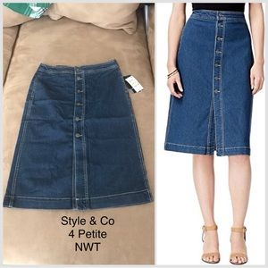 Style & Co midi denim skirt